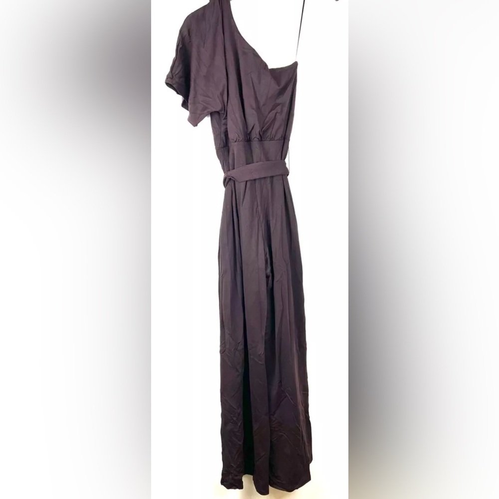 Susana Monaco Women’s One Shoulder Dark Purple Jumpsuit Size M